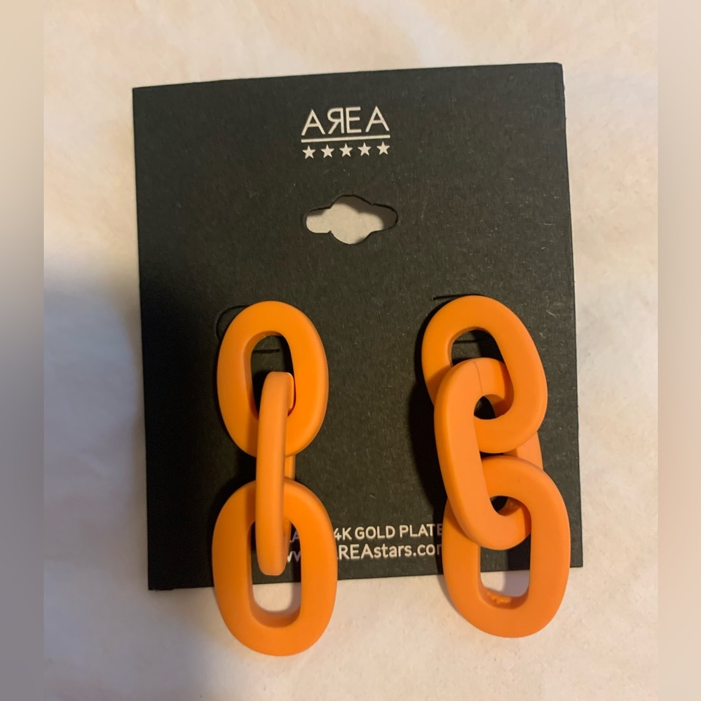 Earrings! Never worn! Fun color 🍊